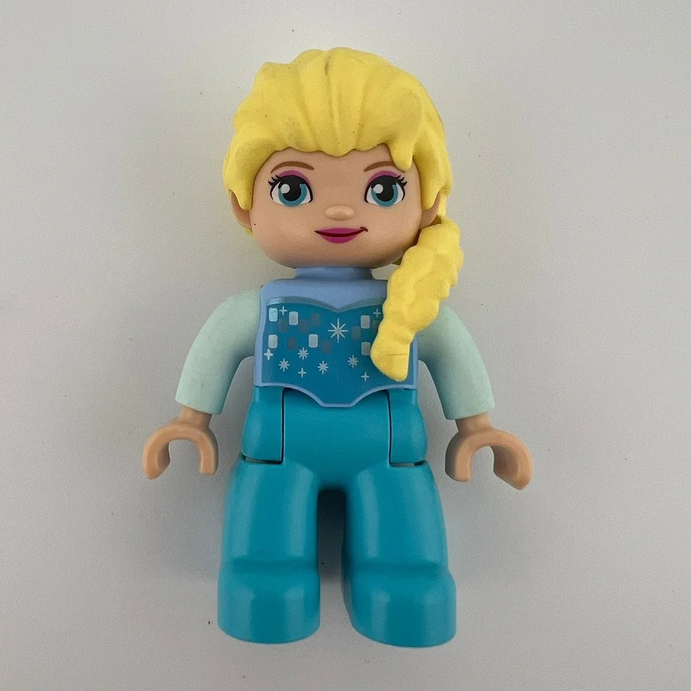 LEGO Large Figure Blonde Hair‎ Blue Outfit Building Toy Figure Elsa Frozen